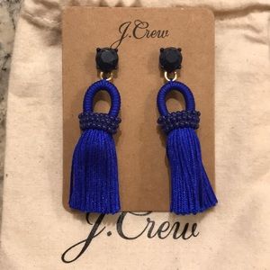 J.Crew Blue tassel earrings